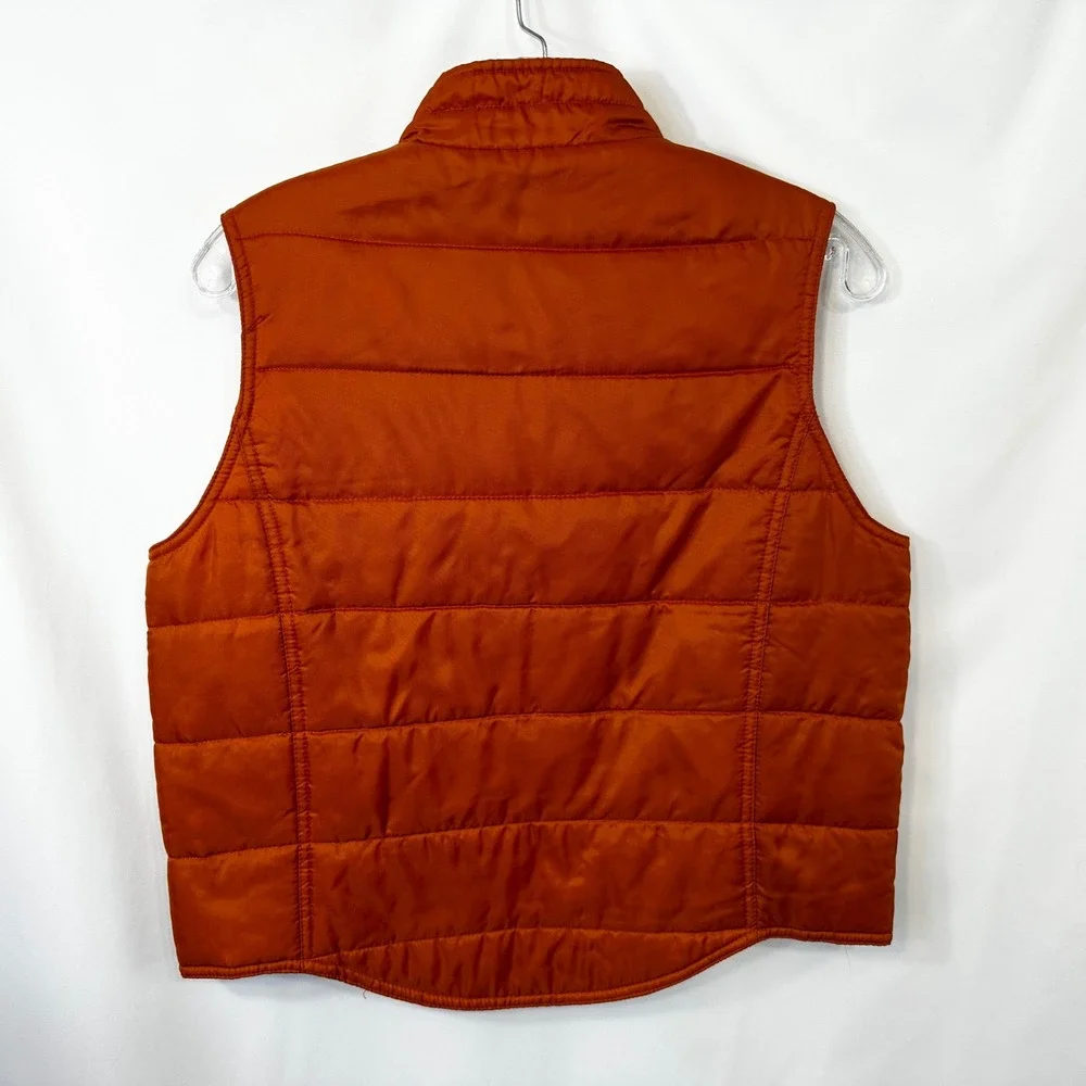 GAP Medium Puffer Vest VTG Y2K Burnt Orange Quilted Full Zip Fall Boho 1700‎
